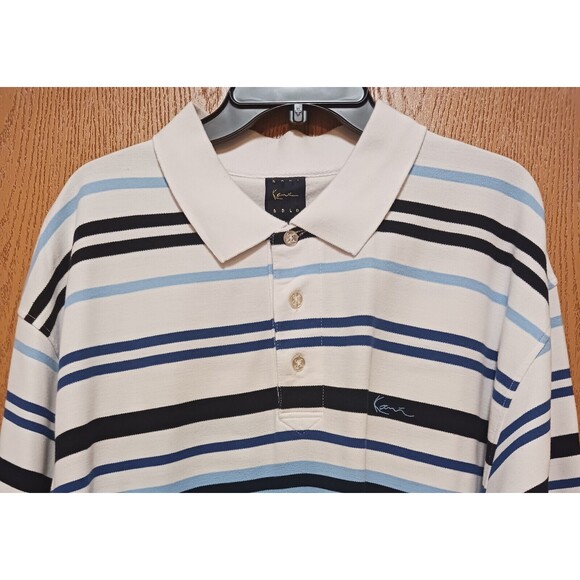 (2)Polo Shirts (Red/White-Size-4XL-Fits like Size-3XL)-(1-White/Blue-3XL)-$30.00 - Picture 7 of 8